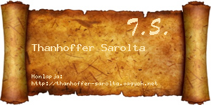 Thanhoffer Sarolta névjegykártya